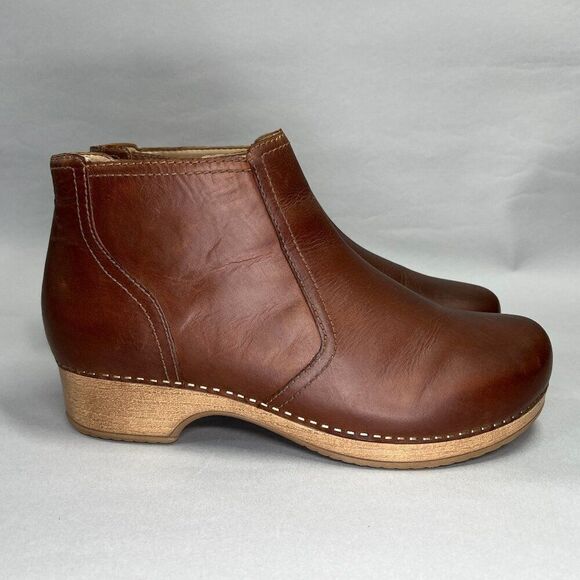 Dansko Barbara Pull Up Booties Women's Size 11 Tan Oiled Leather Ankle Boots - Picture 1 of 13